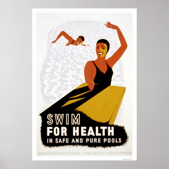 Affiche Swim For Health 1940 WPA (Devant)
