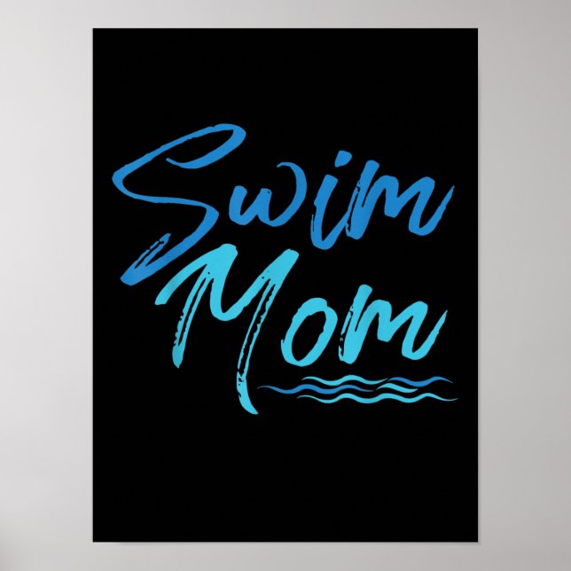 Affiche Swim Maman Nager Drôle Mignonne Cadeau (Devant)