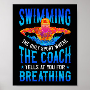 Affiche Swimmer Swim Respiration Papillon nage Coach