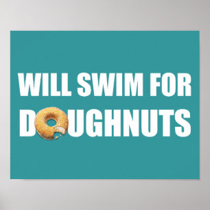 Affiche Swimming Poster, swim team, doughnuts