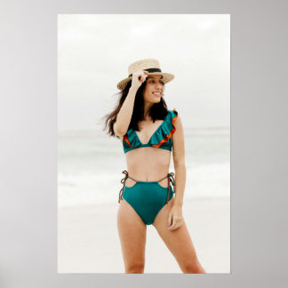 Affiche Swimsuit Model In Teal Bikini