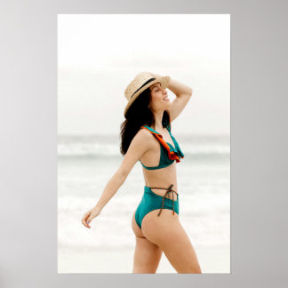 Affiche Swimsuit Model In Teal Bikini