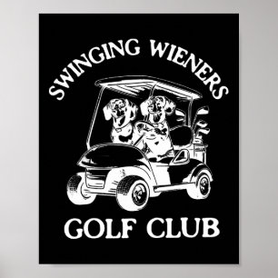 Affiche Swinning Golf Club Dachshund Wiener Dog Fa