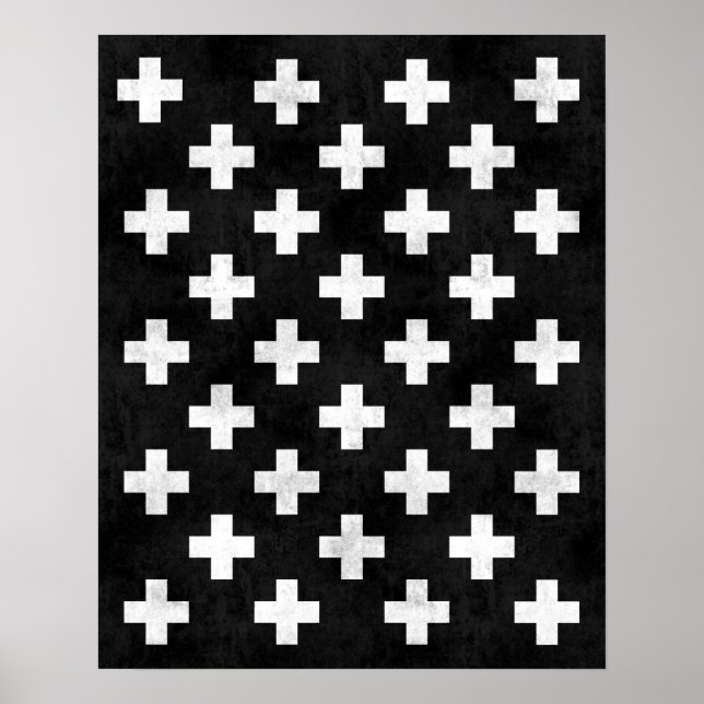 Affiche Swiss cross art print Modern minimalist print (Devant)