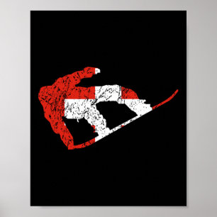Affiche Swiss Snowboarder Suisse Cool Drapeau Snowboardi