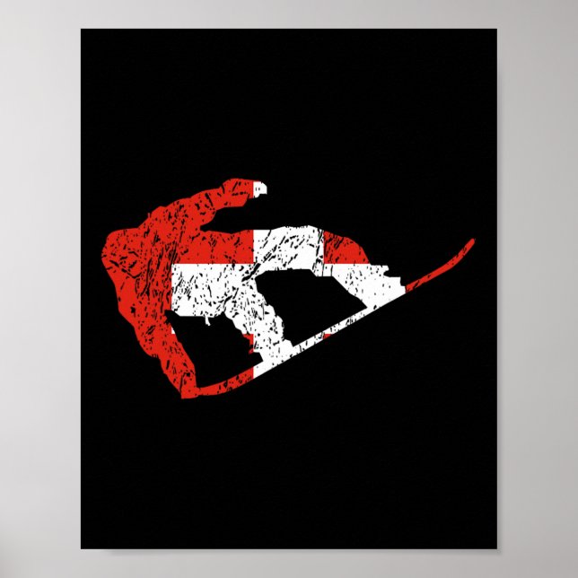 Affiche Swiss Snowboarder Suisse Cool Drapeau Snowboardi (Devant)