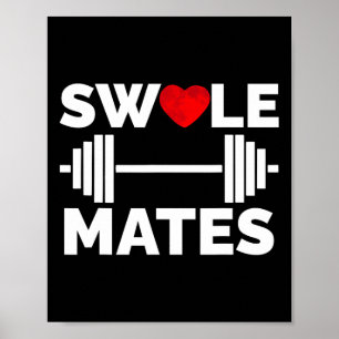 Affiche Swole Mates Correspondant Couples Entraînement Gym