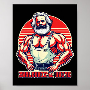 Affiche Swoleunists Unite Funny Communist Gym Bodybuilder