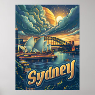Affiche Sydney à la nuit : Élégance à l'Opéra