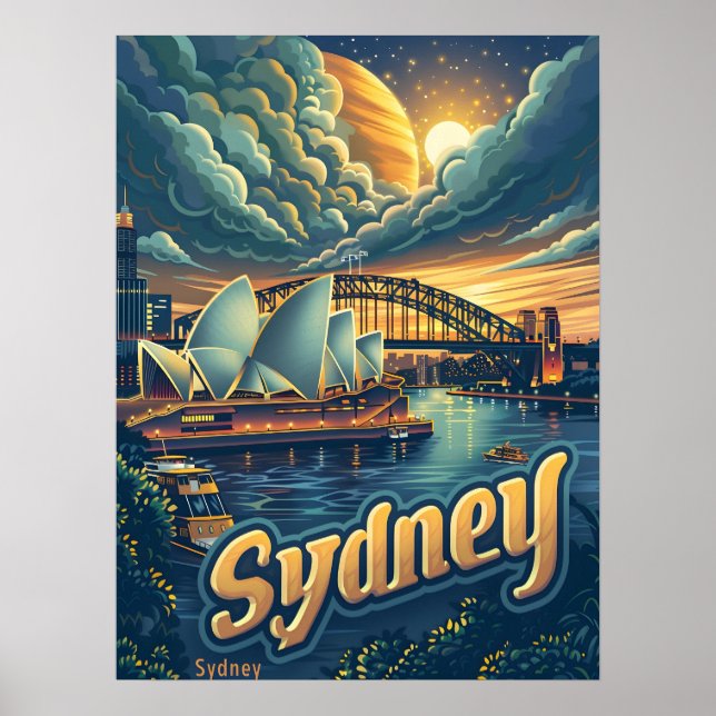 Affiche Sydney à la nuit : Élégance à l'Opéra (Devant)