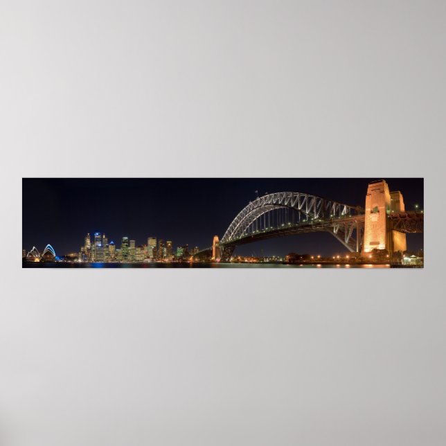 Affiche Sydney australia Harbour Bridge en soirée panorama (Devant)