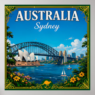 Affiche 🌏 Sydney Australie Mémoire Depuis le port 🌏