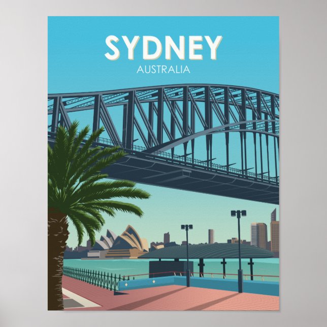 Affiche Sydney Harbour Australie Vintage voyage (Devant)