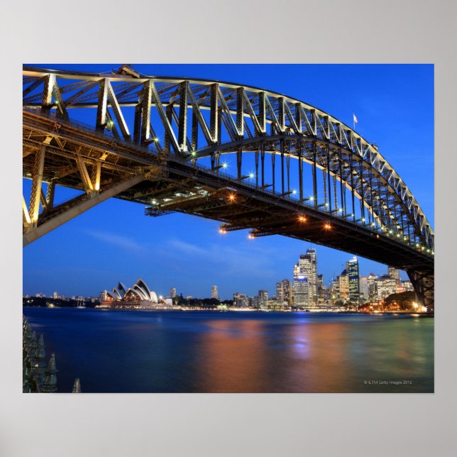Affiche Sydney Harbour Bridge, Sydney Opera House et (Devant)