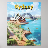 Sydney Opera Australie Vintage voyage d'art