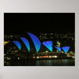 Affiche sydney opéra bleu vif