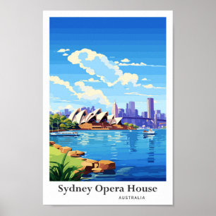 Affiche Sydney Opera House Australia Travel Art Vintage