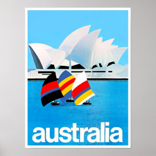 Affiche Sydney Opera House Australie voyage vintage