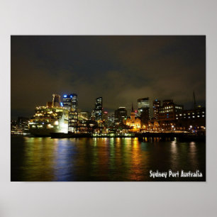 Affiche Sydney Port Australie/Night Sky
