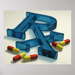 Affiche Symbole 3D RX avec capsules