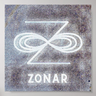Affiche Symbole Abstrait Zonar blanc brillant Karuna Reiki