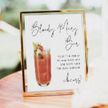 Affiche SYMBOLE ADELLA Moderne minimaliste Bloody Mary Bar<br><div class="desc">Cette enseigne de bar marie sanglante est dotée d'une aquarelle Bloody Mary, d'une police manuscrite pointue et d'un design minimaliste moderne. Modifiez facilement la couleur de police et la couleur arrière - plan pour correspondre à votre événement. Il est parfait pour un mariage, une douche pour couple, une douche nuptiale,...</div>