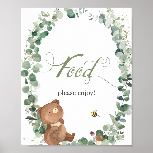 Affiche Symbole alimentaire de Baby shower de verdure pour (Devant)