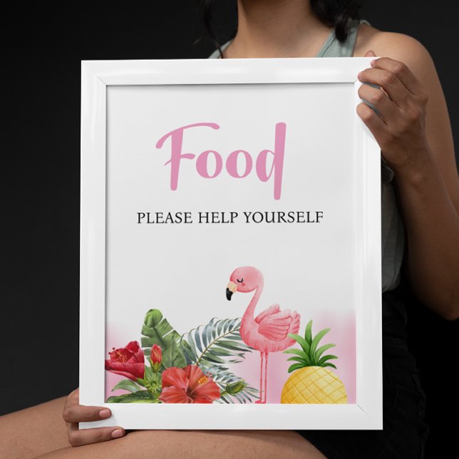 Affiche Symbole alimentaire rose Flamant rose tropical (Créateur téléchargé)