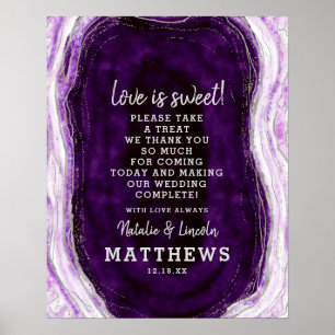 Affiche Symbole Amethyst Purple Geode Love is Sweet Mariag