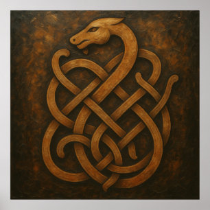 Affiche Symbole ancien nœud serpent nordique