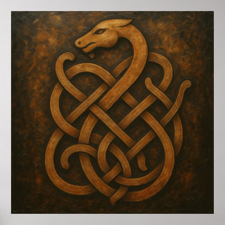 Affiche Symbole ancien nœud serpent nordique
