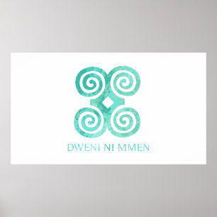 Affiche Symbole Andika pour l'humilité Dweni Ni Mmen Idée
