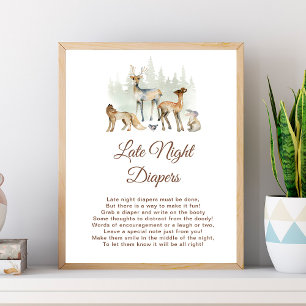 Affiche Symbole Animaux Woodland Late Night Diapers