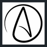 Affiche Symbole athéisme - Symbole athée<br><div class="desc">Symbole de l'athéisme noir. Grand cadeau pour athée,  cadeau pour philosophe,  cadeau pour scientifique et idée cadeau pour athéisme cool.</div>