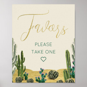 Affiche Symbole Baby shower Boho Cactus Faveurs