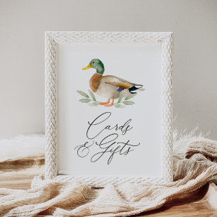 Affiche Symbole Baby shower de canard Cartes et cadeaux