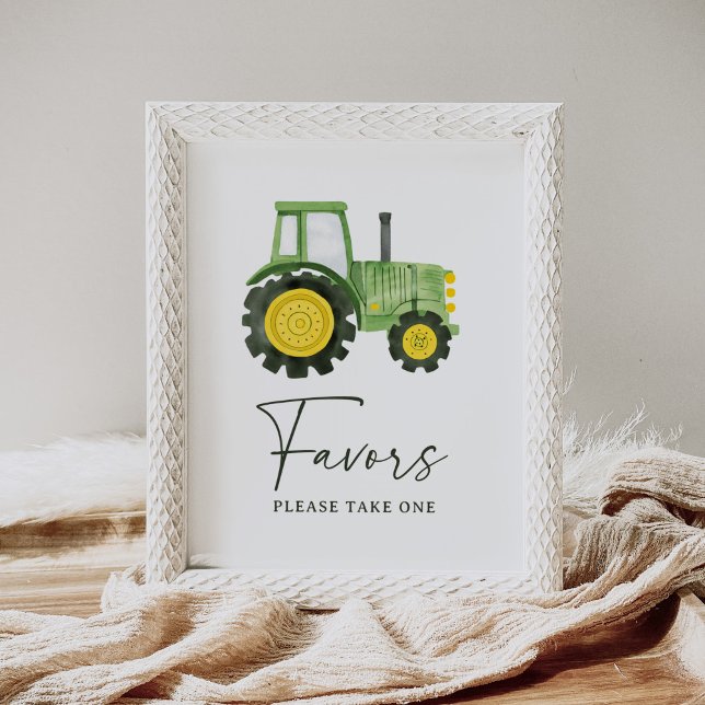 Affiche Symbole Baby shower de tracteur Faveurs (Créateur téléchargé)