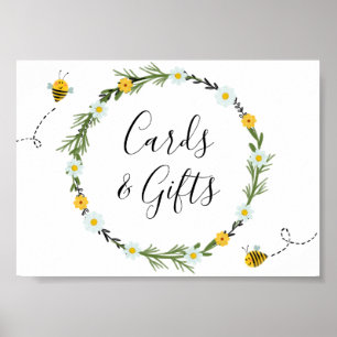 Affiche Symbole Baby shower des abeilles