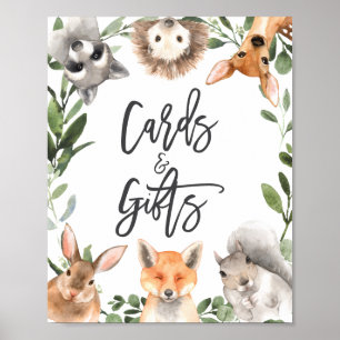 Affiche Symbole Baby shower des cartes et cadeaux pour ani