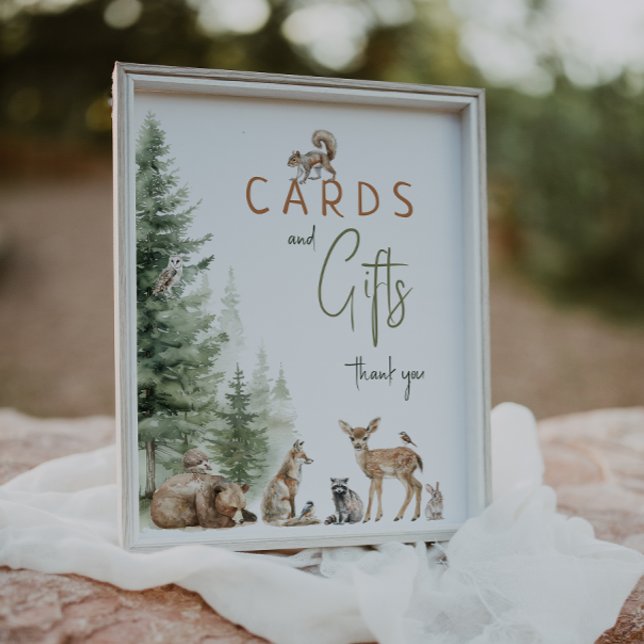 Affiche Symbole Baby shower des cartes et cadeaux pour ani (Créateur téléchargé)