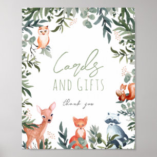 Affiche Symbole Baby shower des cartes et cadeaux pour ani