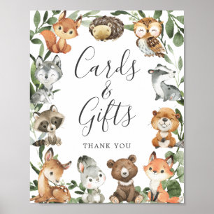 Affiche Symbole Baby shower des cartes et cadeaux pour ani