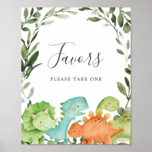 Affiche Symbole Baby shower des dinosaures Faveurs