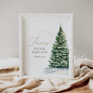 Affiche Symbole Baby shower des faveurs de Noël d'hiver