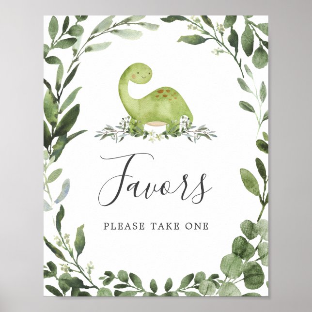 Affiche Symbole Baby shower Dinosaur Faveurs (Devant)