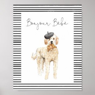 Affiche SYMBOLE Baby shower Français Bonjour Bebe Paris
