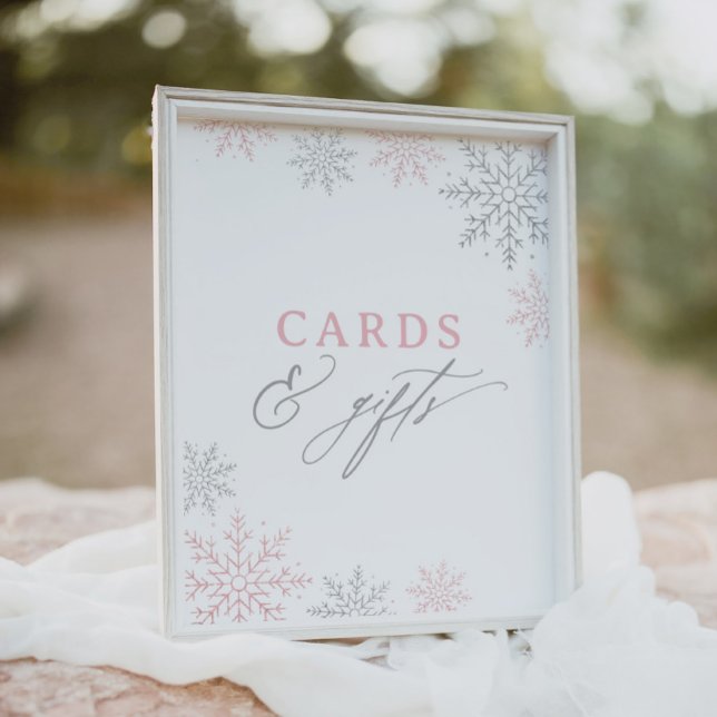 Affiche Symbole Baby shower Pink Snowflake Cartes et cadea (Créateur téléchargé)