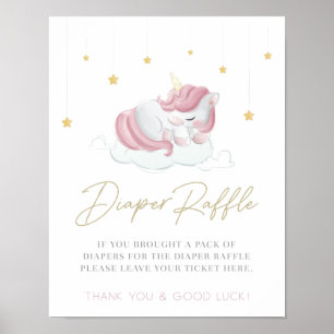 Affiche SYMBOLE Baby shower Unicorne Rose