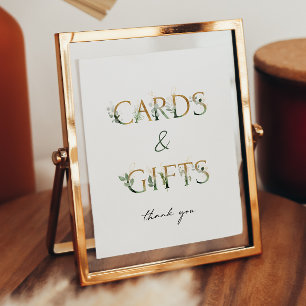 Affiche Symbole Baby shower vert et or Cartes et cadeaux