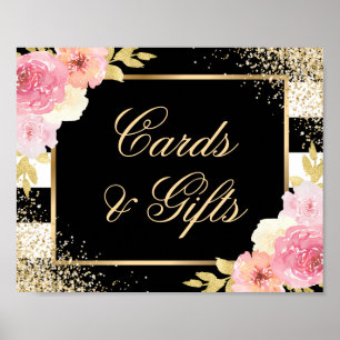 Affiche Symbole Black Gold Blush rose Cartes de mariage et
